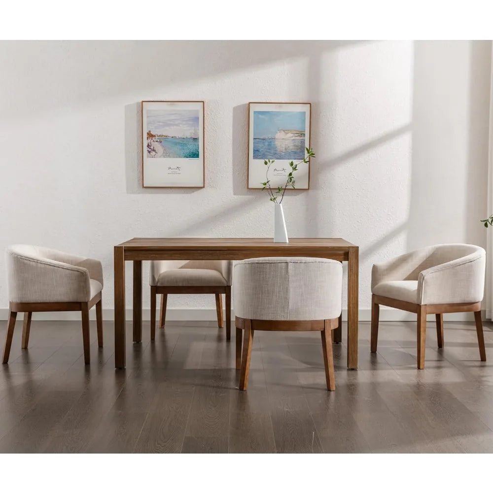 Ticify Dining Chairs Set Of 6 Mid Century Modern Linen