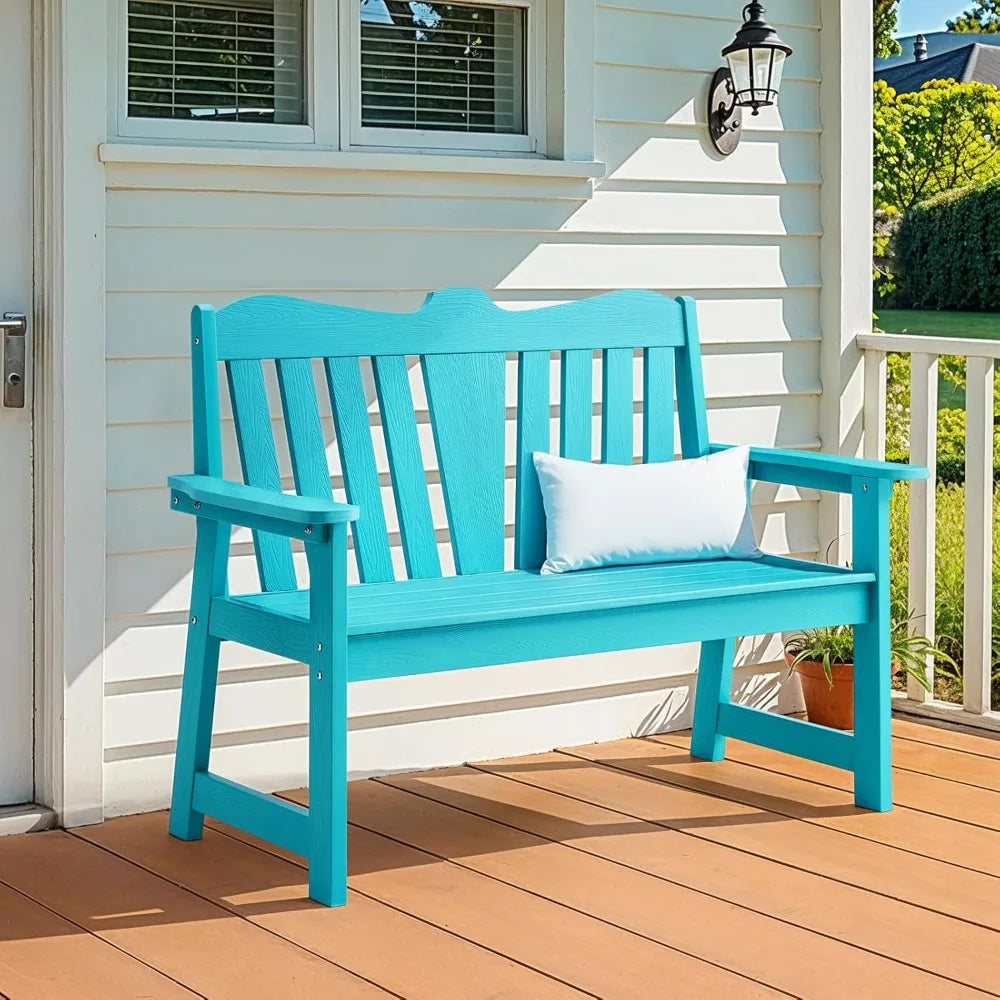 Color Weatherproof Garden Bench With Wide Armrests Durable
