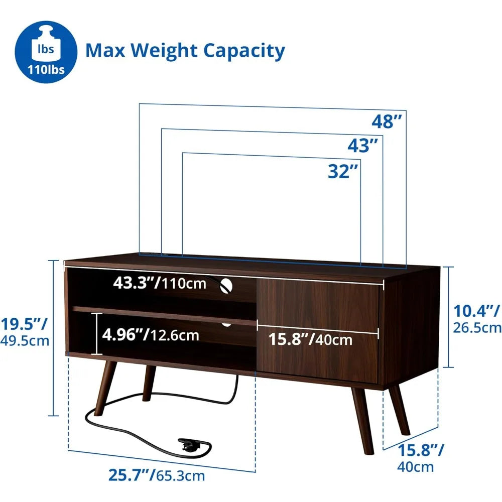 Century Modern TV Stand With Storage Entertainment Center