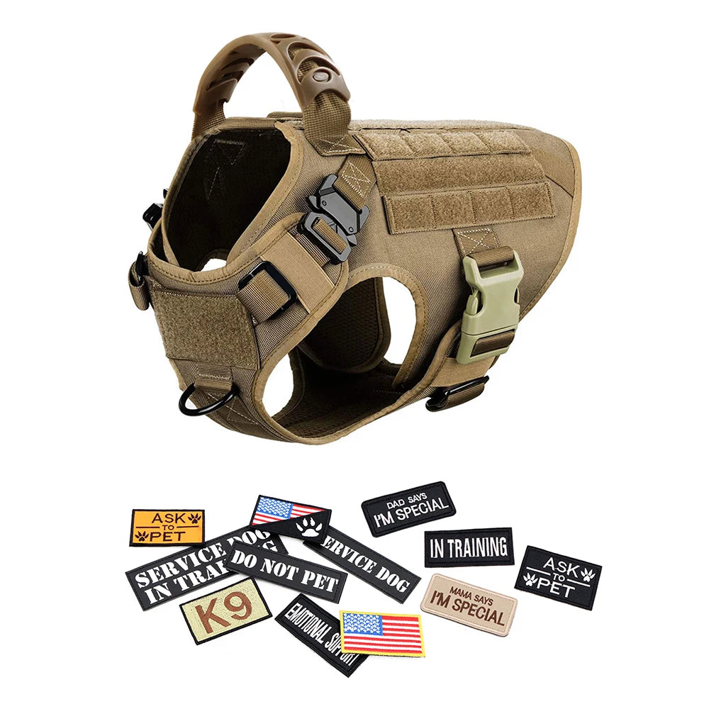 PETRAVELCN Military Dog Harness Vest Set Malinois Training