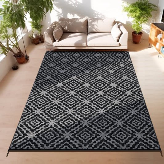 BSHAPPLUS Outdoor Boho Patio Rug Waterproof Area Carpet