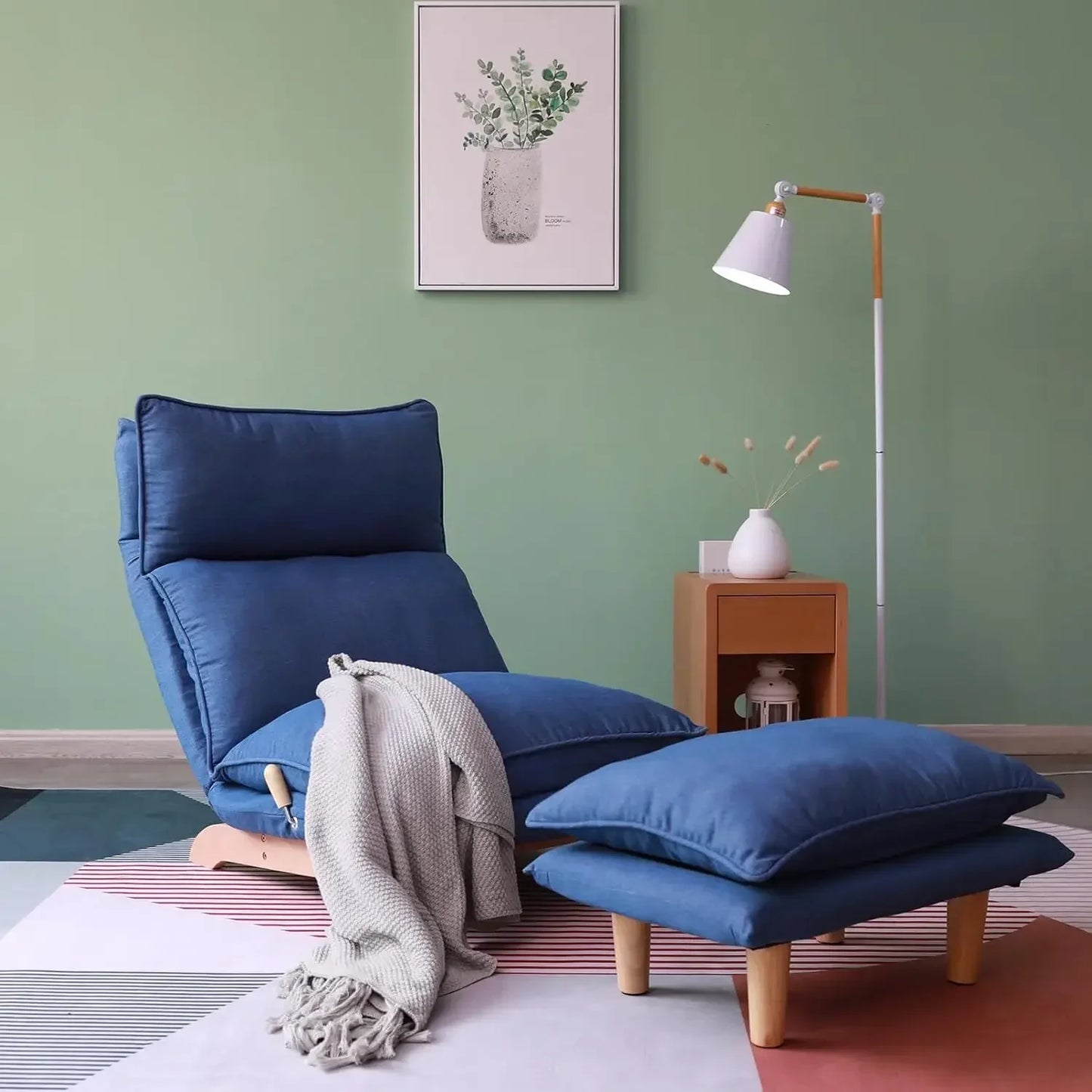 Combination Indoor Japanese Style Adjustable Chaise Lounge Chair